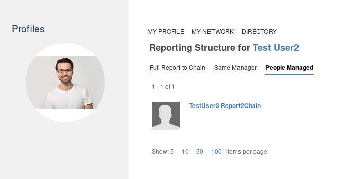 Report-to Chain section in user profile